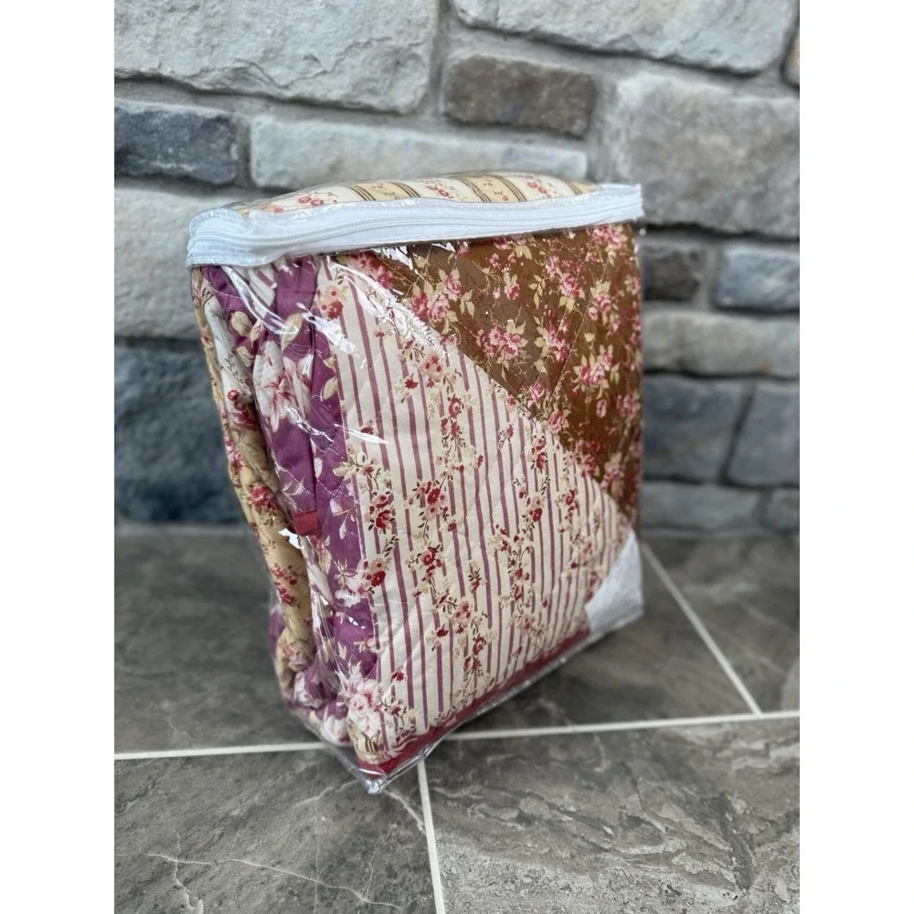NEW Colormate Abigail Patchwork Quilt Full/Queen Sears Classic Heirloom Floral